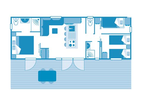 MOBILHOME 6 personnes - COTTAGE 6p 3ch 2SdB clim PREMIUM