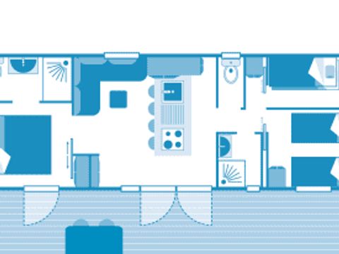 MOBILHOME 6 personnes - Cottage 6p 3ch Premium