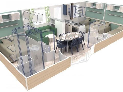 MOBILHOME 6 personnes - Cottage 3 FEUILLES 3 chambres