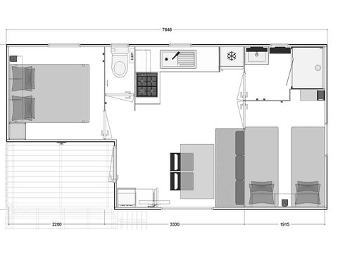 MOBILHOME 4 personnes - Cottage 4 FEUILLES 2 chambres 