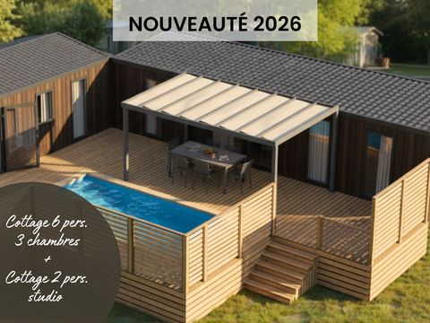 MOBILHOME 8 personnes - Cottage Nature Family Exclusif 3+1 chambres avec Piscine privative