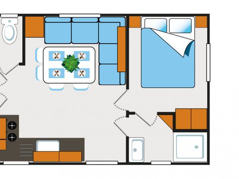 MOBILHOME 8 personnes - CLIM - TV