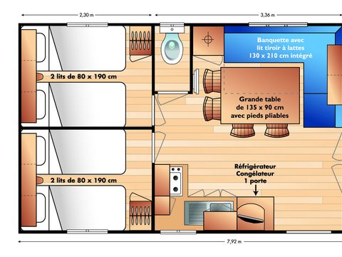 Mobilhome 6 personnes - Confort - TV - CLIM