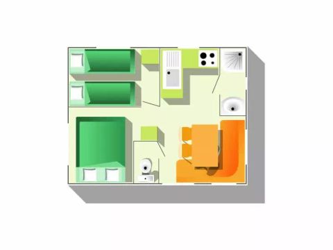 MOBILHOME 4 personnes - STANDARD PLUS 3 Pièces 4 Personnes Climatisé