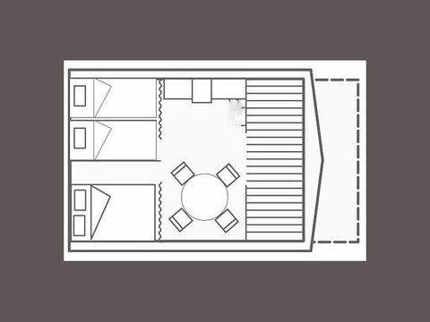 Bungalow toilé 4 personnes - Amazone Standard 20m² / - 2 chambres - Terrasse - Sans sanitaires privatifs