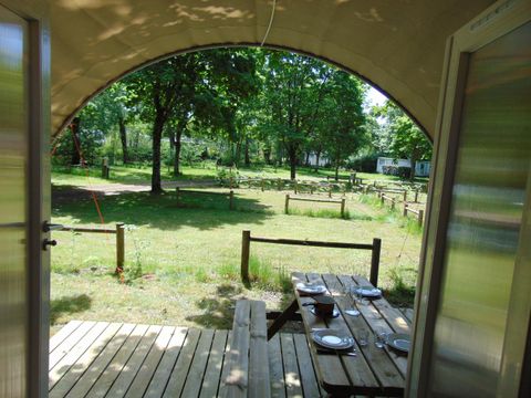 Tente en toile et en bois 4 personnes - Coco Sweet 16m² / 2 chambres - terrasse (sans sanitaires privatifs)