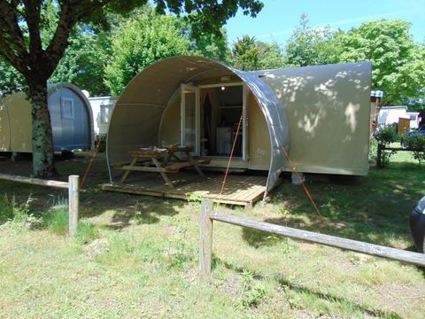 Tente en toile et en bois 4 personnes - Coco Sweet 16m² / 2 chambres - terrasse (sans sanitaires privatifs)