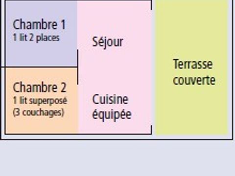 Tente en toile et en bois 5 personnes - Freeflower Standard 37m² / - 2 chambres - Terrasse - Sans sanitaires privatifs