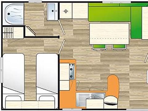 MOBILHOME 6 personnes - Standard 30 m² / 2 chambres - terrasse couverte