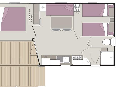 MOBILHOME 4 personnes - Confort 24 m² / 2 chambres - terrasse