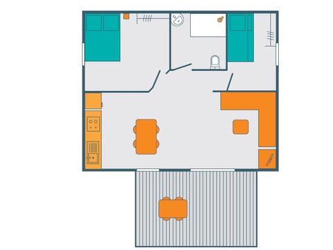 Chalet 4 personnes - BOIS - 4/6 pour personne à mobilité réduite - 35m2