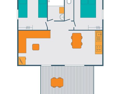 Chalet 6 personnes - BOIS - CONFORT 4-6 Personnes 35m2 - 2 chambres