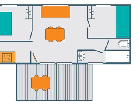 Chalet 4 personnes - BOIS - CONFORT 29m2 - 2 chambres