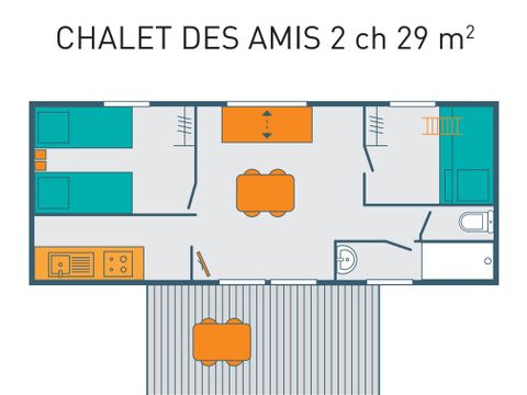 Chalet 4 personnes - DES AMIS 29m2 - 2 chambres