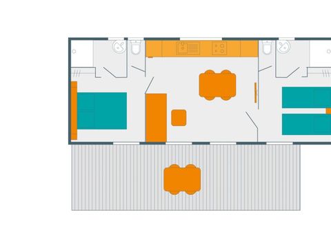 Mobilhome 4/6 personnes - PREMIUM - CLIMATISATION 33m²