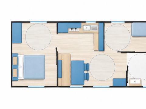 Mobilhome 4 personnes - PMR Landes - 2 chambres