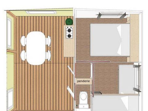 BUNGALOW TOILÉ 5 personnes - TITHOME, avec toilettes sans douche