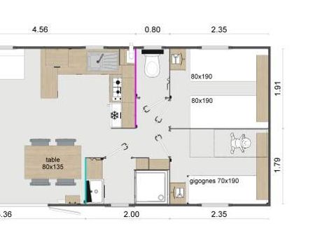 MOBILHOME 6 personnes -  Rapidhome Lodge - 3 chambres - 2 Sdb