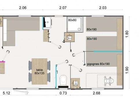 MOBILHOME 6 personnes - Lodge 87