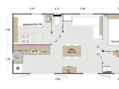 MOBILHOME 5 personnes - Lodge 770 Confort plus
