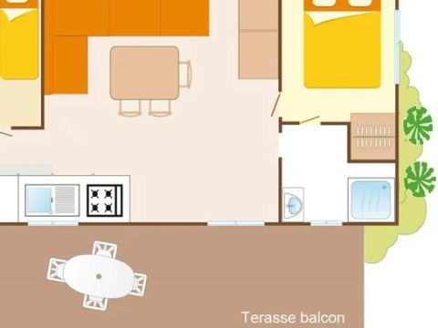 MOBILHOME 6 personnes - Classic XL | 2 Ch. | 4/6 Pers. | Terrasse surélevée