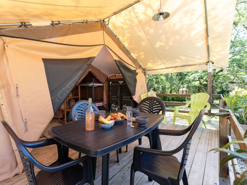 TENTE TOILE ET BOIS 4 personnes - Tente Nature - 2 chambres (sans sanitaire)