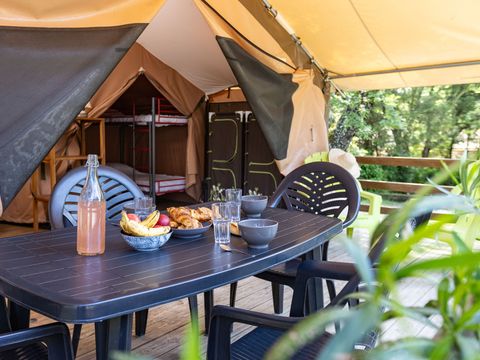 TENTE TOILE ET BOIS 4 personnes - Tente Nature - 2 chambres (sans sanitaire)