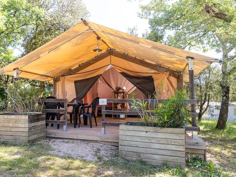 TENTE TOILE ET BOIS 4 personnes - Tente Nature - 2 chambres (sans sanitaire)