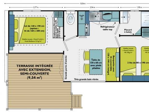 MOBILHOME 4 personnes - 2 chambres