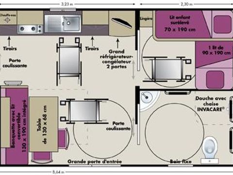 MOBILHOME 4 personnes - HELIOS spécial PMR