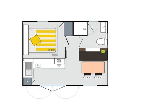 MOBILHOME 2 personnes - CONFORT +
