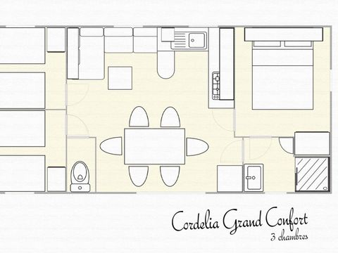 MOBILHOME 6 personnes - Grand Confort 3 chambres | 33 m²