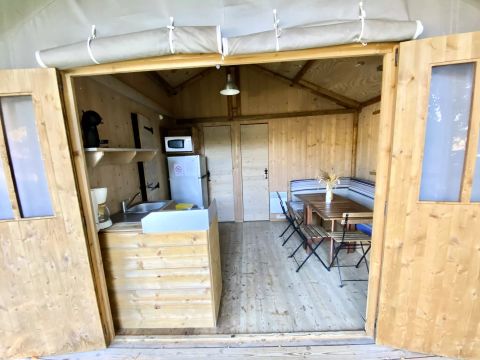 Tente en toile et en bois 5 personnes - Lodge du Lac 3 Pièces 5 personnes