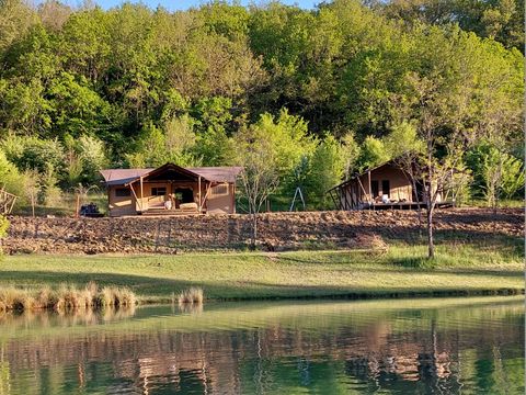 Tente en toile et en bois 7 personnes - tente safari de luxe