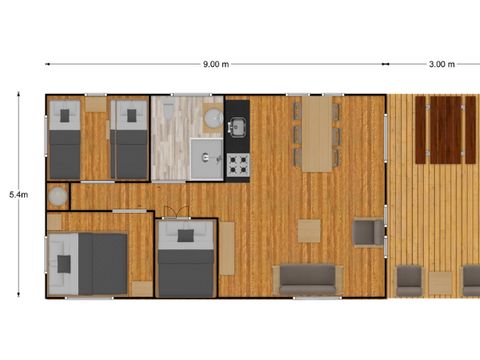 TENTE TOILE ET BOIS 7 personnes - tente safari de luxe