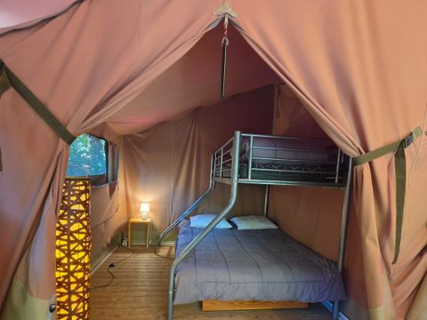 Tente en toile et en bois 2 personnes - Lodge Cocoon River 28m2 - 2 chambres - 5pers - Sans sanitaires - Terrasse