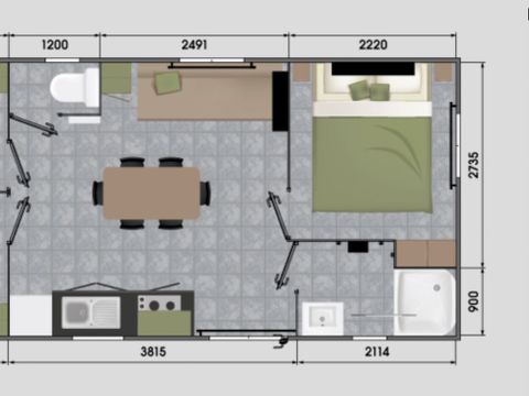Mobilhome 6 personnes - 3 chambres confort + loggia