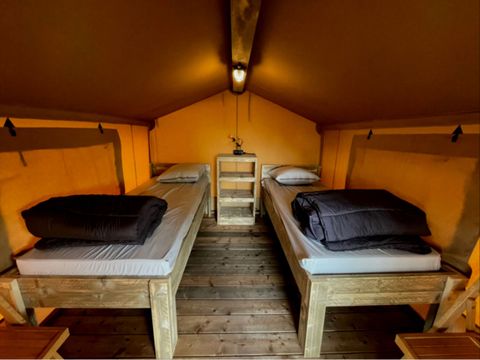 Tente en toile et en bois 2 personnes - Tente Lodge 1 chambre sans sanitaires