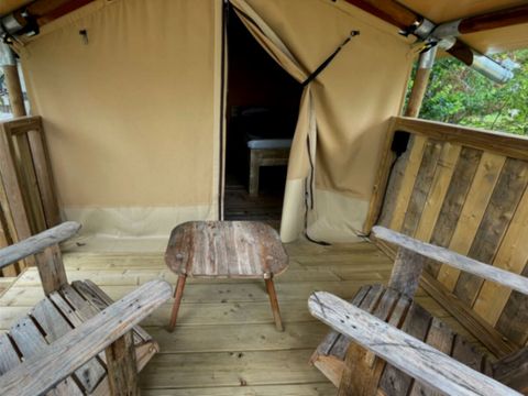 Tente en toile et en bois 2 personnes - Tente Lodge 1 chambre sans sanitaires