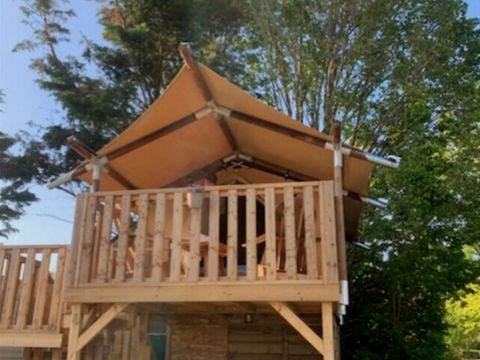 Tente en toile et en bois 2 personnes - Tente Lodge 1 chambre sans sanitaires