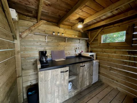 Tente en toile et en bois 2 personnes - Tente Lodge 1 chambre sans sanitaires