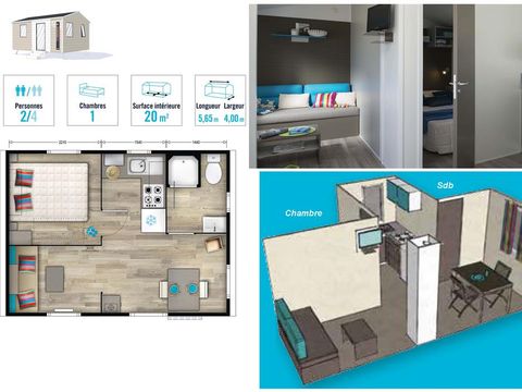 MOBILHOME 2 personnes - MH 1 chambre Confort +
