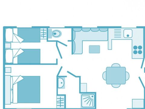 MOBILHOME 8 personnes - Mobil-home | Premium | 4 Ch. | 8 Pers. | Terrasse Couverte | TV