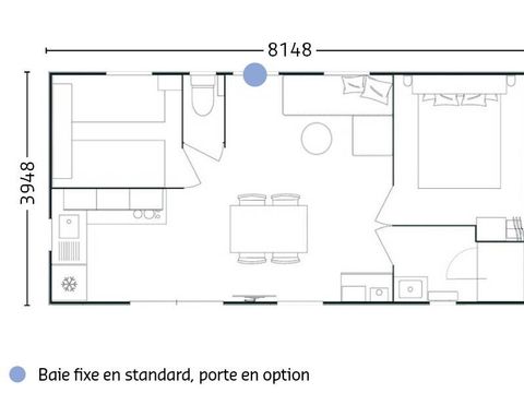 MOBILHOME 6 personnes - Mobil-home | Comfort | 2 Ch. | 4/6 Pers. | Terrasse surélevée | Clim. | TV