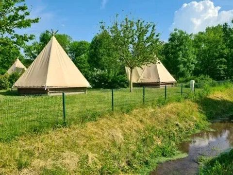 TENTE TOILE ET BOIS 4 personnes - Tipi - sans sanitaires