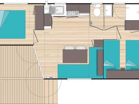 MOBILHOME 4 personnes - Mobile-home 2 chambres 4