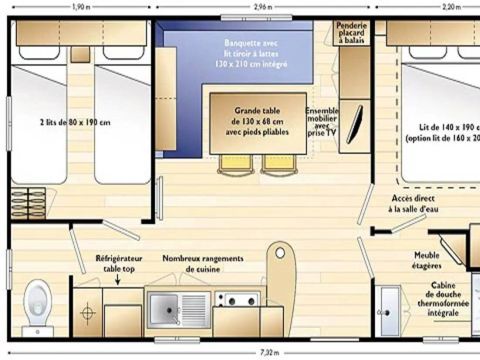 MOBILHOME 4 personnes - FRAM TYPE 6