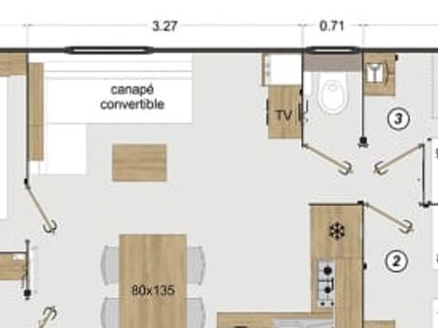 MOBILHOME 6 personnes - Elite 3 bedrooms + deck + A/C