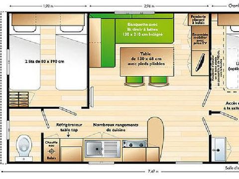 MOBILHOME 4 personnes - MH2 GRAND IRM 31 m²