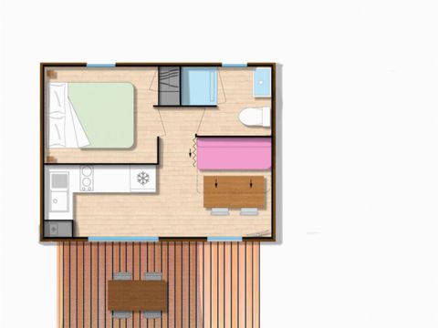 MOBILHOME 2 personnes - ORHY (privilège)